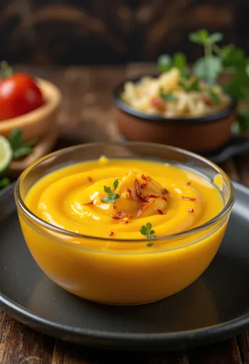 Salsa de mango y lima servida con pescado a la parrilla