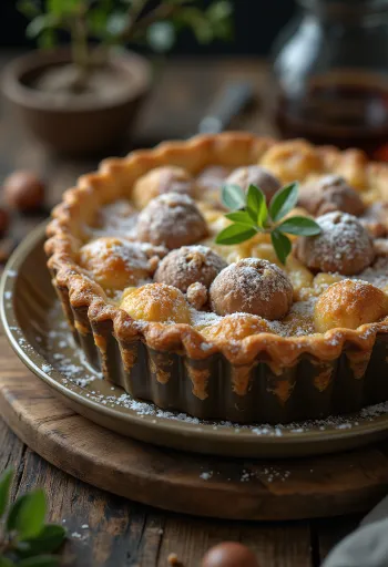 Tarta de castañas servida