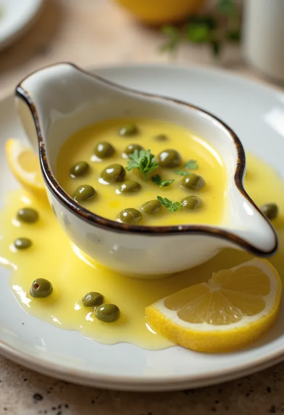 Salsa de mantequilla con alcaparras y limón