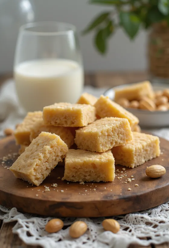 Paçoca de cacahuete sin gluten, servida en forma de bolitas