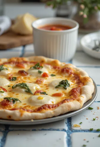 Pizza alla Ricotta con requesón y queso