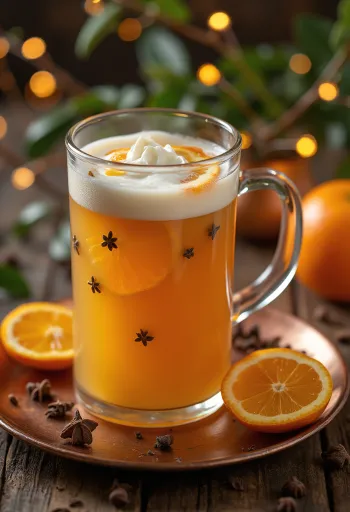 Sidra con naranja y clavo servida en vaso