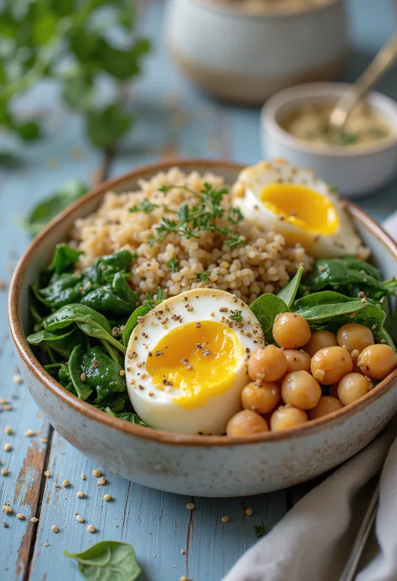 Buddha Bowl de berenjena asada especiada