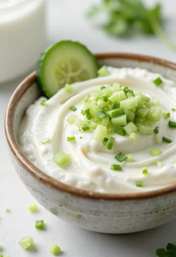 Salsa de pepino con nata y eneldo