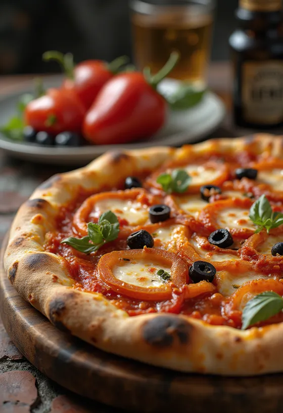 Pizza alla Zingara con verduras y embutido