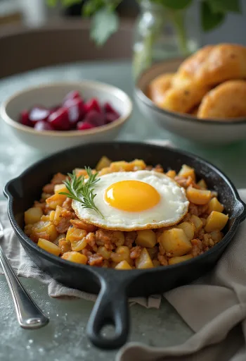 Pyttipanna sin gluten con pavo y patatas en dados