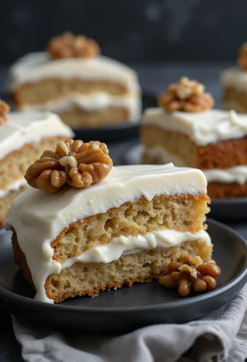 Tarta de nueces sin gluten servida
