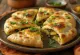 Naan relleno de patata y espinacas, pan indio casero