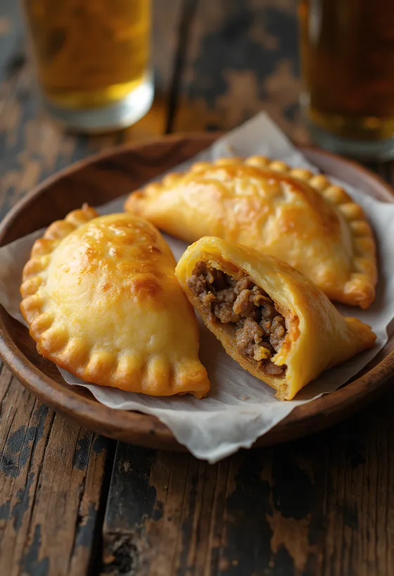 Empanadas de carne servidas con ensalada