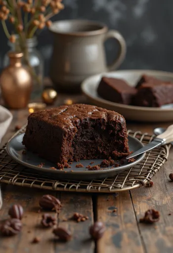 Tarta de chocolate casera servida