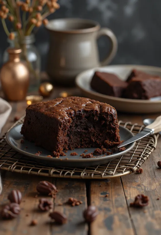 Tarta de chocolate casera servida