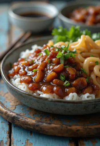 Salsa Hoisin servida con platos asiáticos