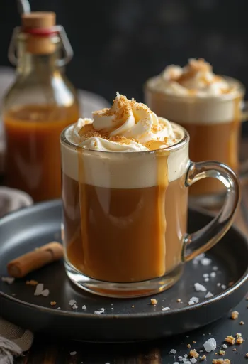 Sidra al caramelo salado servida en vaso