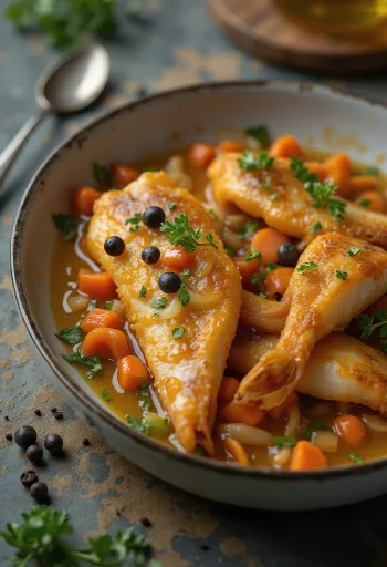 Pescado en escabeche con verduras