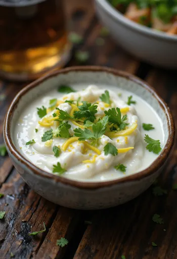 Salsa de coco y lima servida con pescado