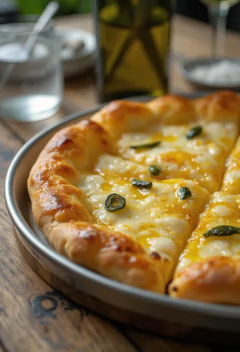 Pizza all’Olio con aceite de oliva virgen extra y hierbas frescas