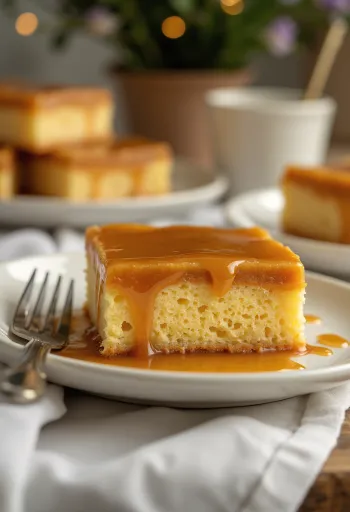 Pastel de caramelo servido