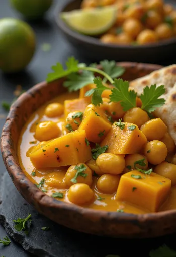 Curry de calabaza con garbanzos