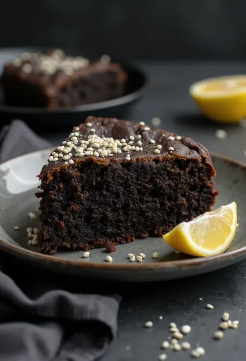 Tarta de amapola Keto servida