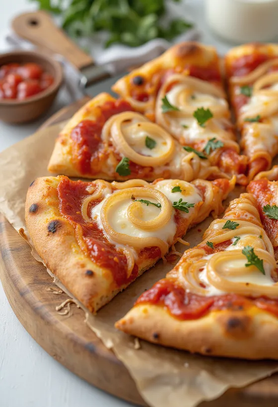 Pizza con Cipolla con cebolla y mozzarella