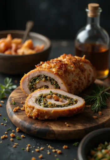 Porchetta sarda, carne de cerdo italiana tradicional con piel crujiente
