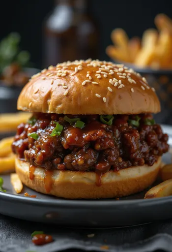 Sloppy Joe con salsa BBQ espesa y brillante