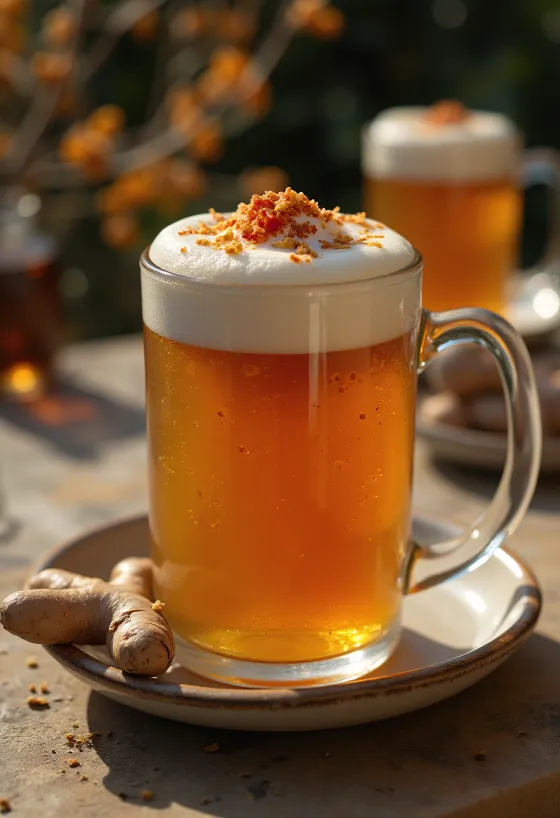 Sidra picante especiada servida en vaso