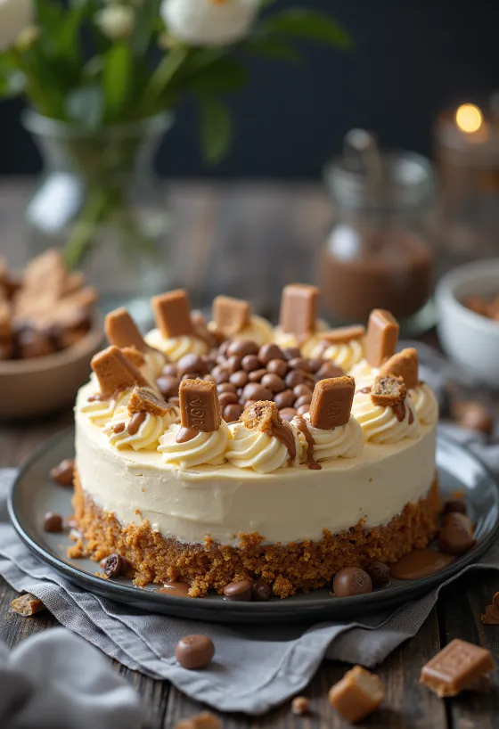Tarta Kinder Bueno servida