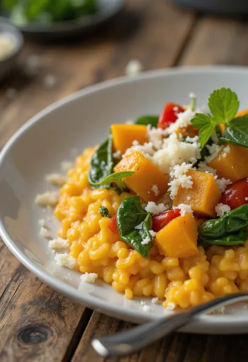 Risotto de calabaza y verduras