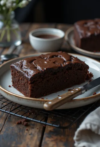 Tarta de chocolate clásica servida