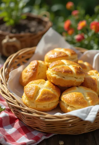 Bollitos de patata dorados al horno, con la superficie crujiente
