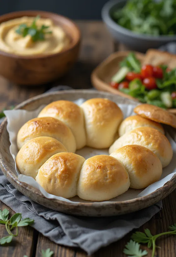 Pan de pita recién horneado