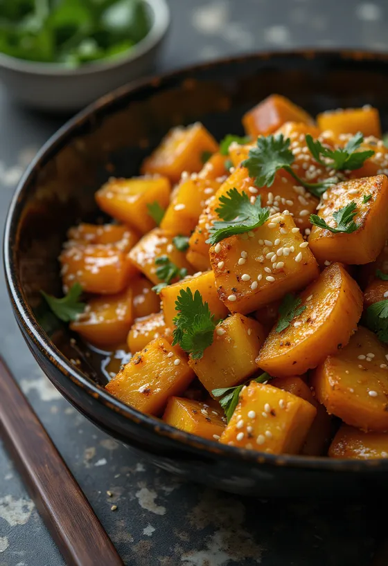 Wok de calabaza y tofu al curry