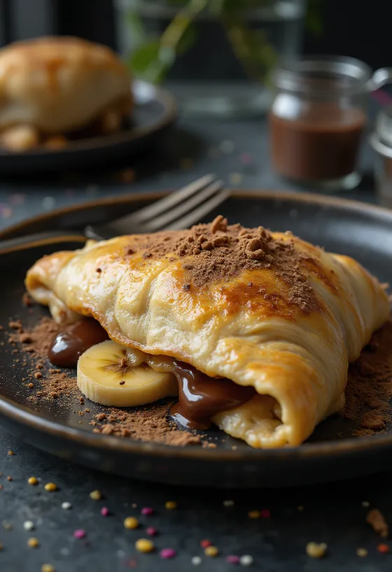 Calzone de plátano y crema de avellanas horneado