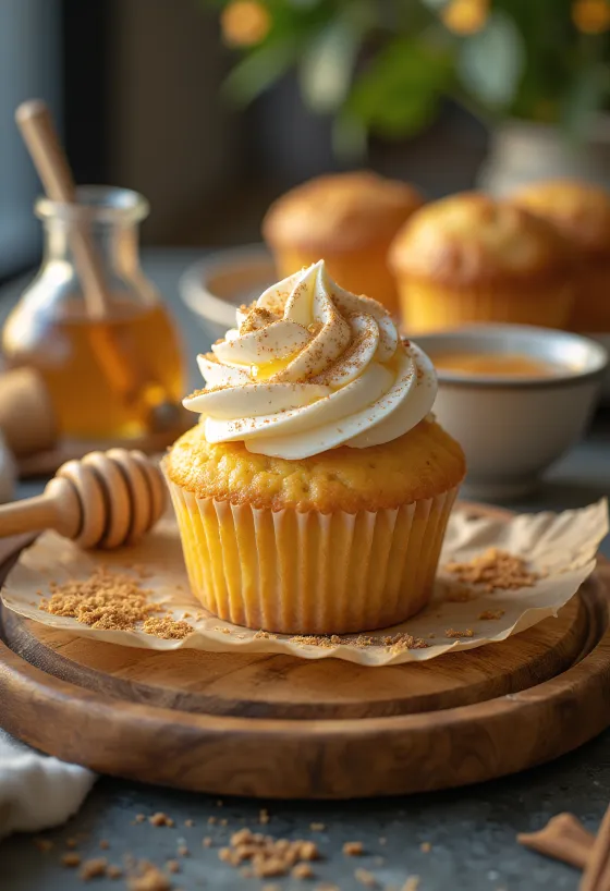 Cupcakes de miel con crema de mascarpone