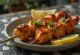 Tikka kebab estilo indio servido