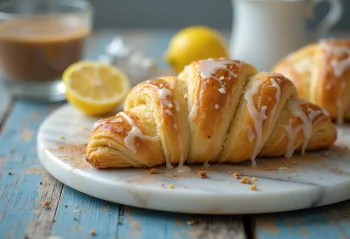 Kanelstang con glaseado de limón, bollería fresca con sabor a canela
