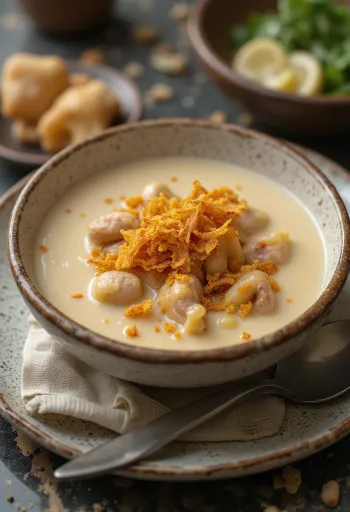 Kelle paça menta, sopa nutritiva y fresca en un bol