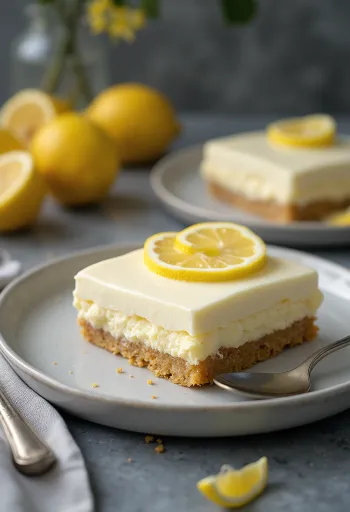 Tarta de limón sin horno servida
