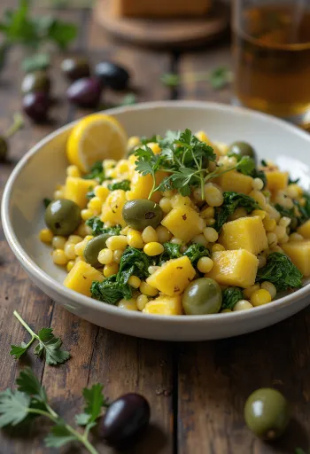 Torta capixaba con aceitunas, sabores de especias frescas y tamarindo.
