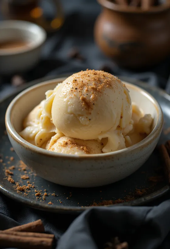 Helado de té chai