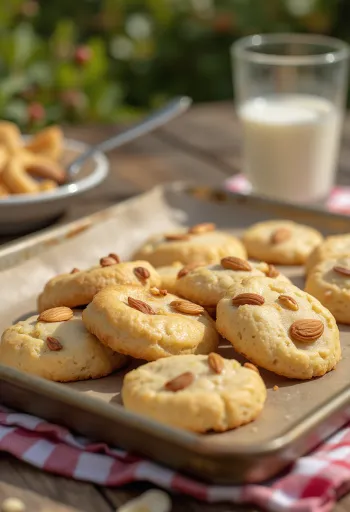 Galletas de almendra servidas