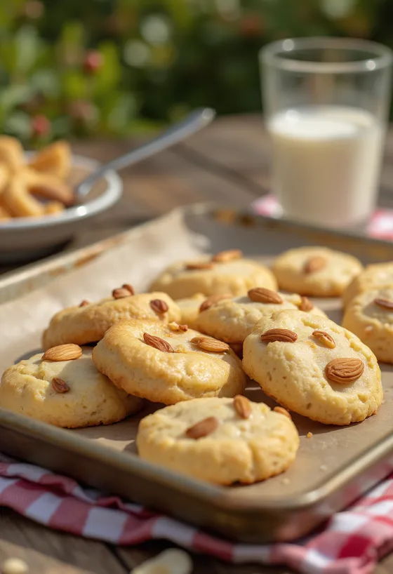 Galletas de almendra servidas