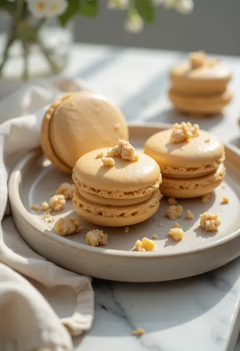 Macarons de mantequilla de cacahuete emplatados