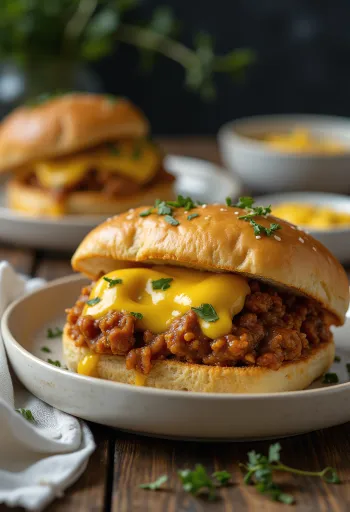 Sloppy Joe con salsa dorada de mostaza