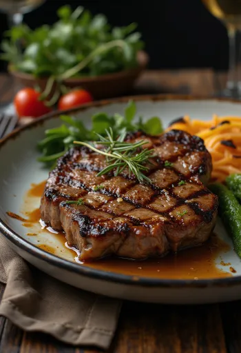 Filete de canguro a la parrilla emplatado