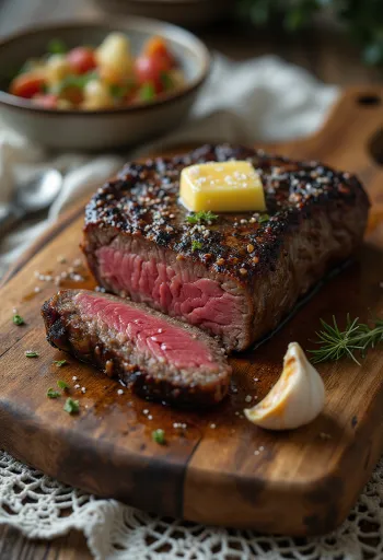 Filete de Kudu servido con gajos de limón y verduras