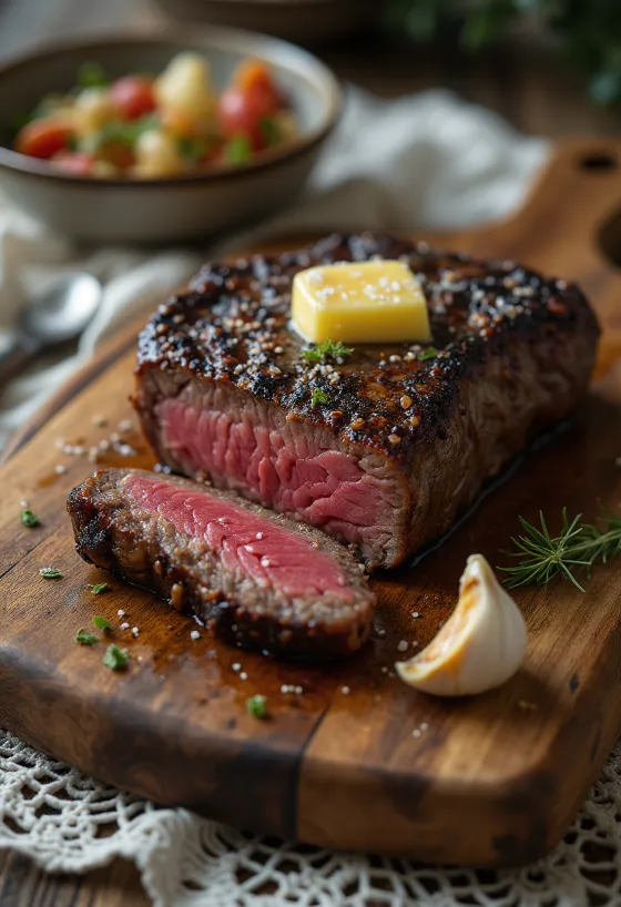 Filete de Kudu servido con gajos de limón y verduras