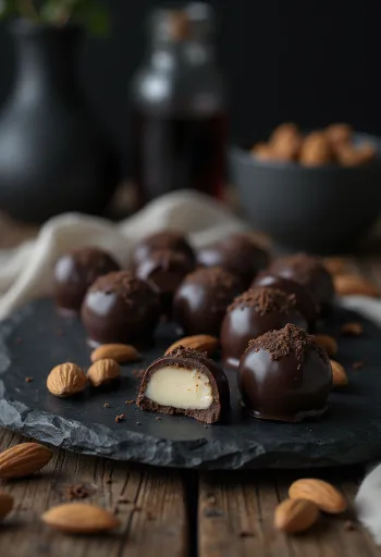 Bombones de mazapán servidos