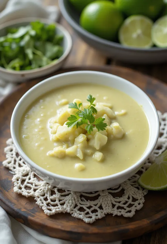Salsa de curry al coco y lima servida